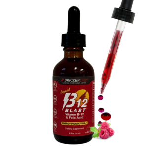 B-12 Blast Sublingual Liquid Vitamin B12 and Folic Acid - B12 liquid Vitamins for Energy, Heart Health and Brain Heart